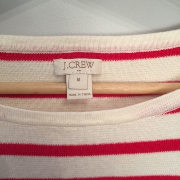J. Crew Factory Red Mixed Stripe Holiday Sweater - Picture 3 of 3